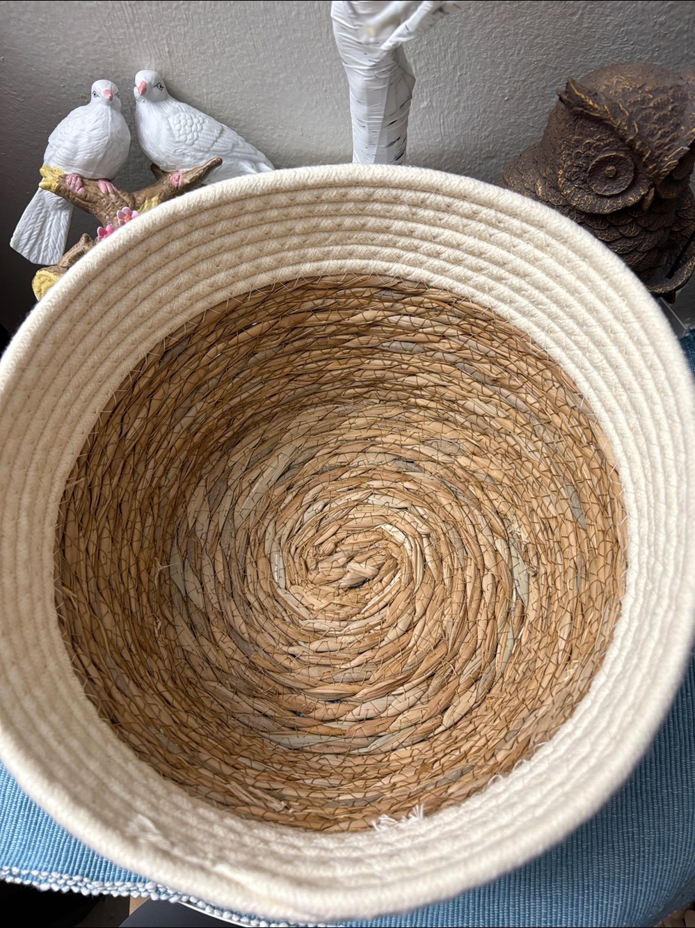 Neutral Two-Tone Woven Storage Basket - Set of 2 - Picture 3 of 5